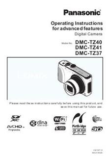 Panasonic Lumix TZ41 manual. Camera Instructions.